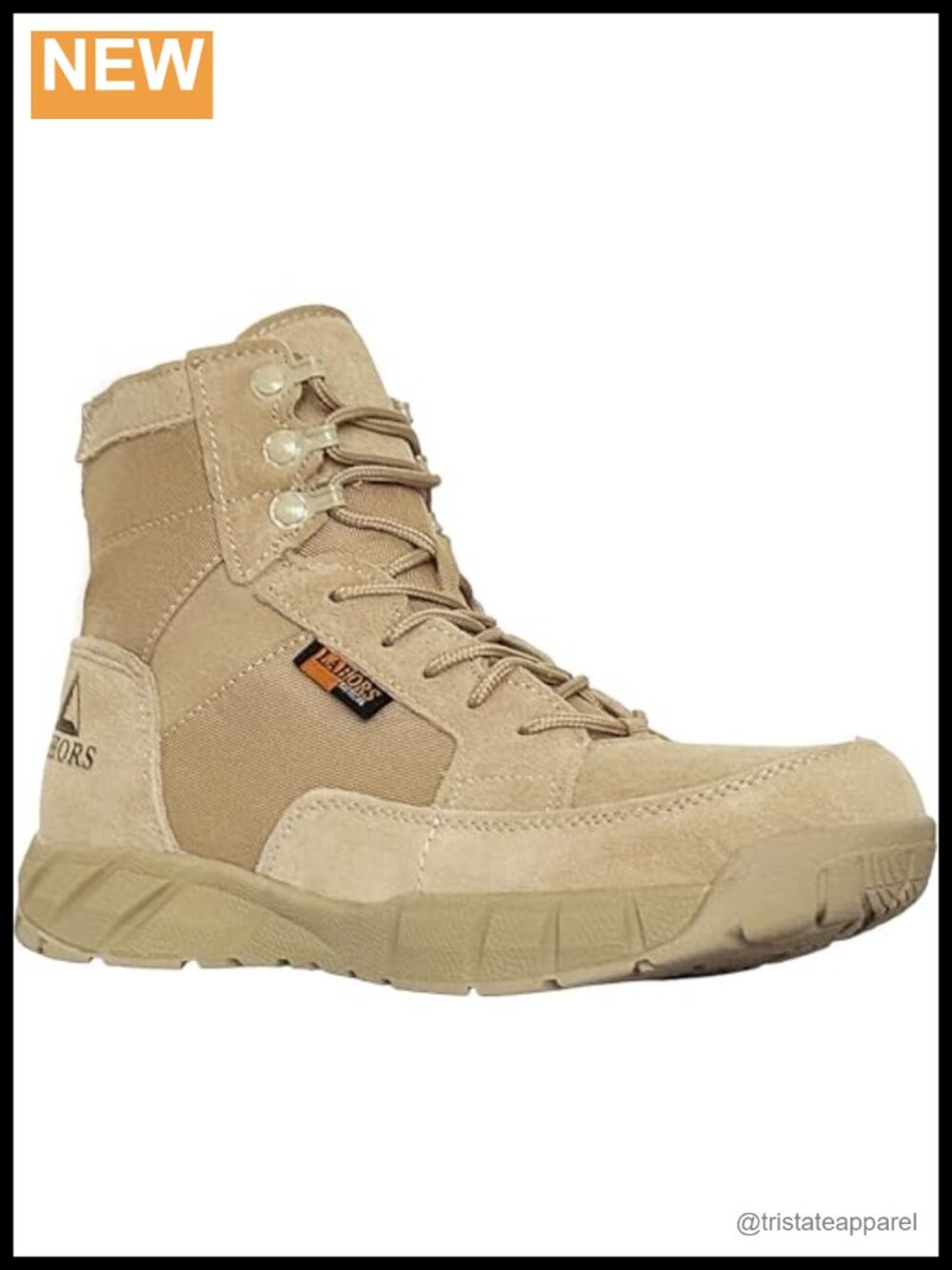 LAHORS Lightweight Genuine Leather 6 Inch Men's Tactical Combat Boots for